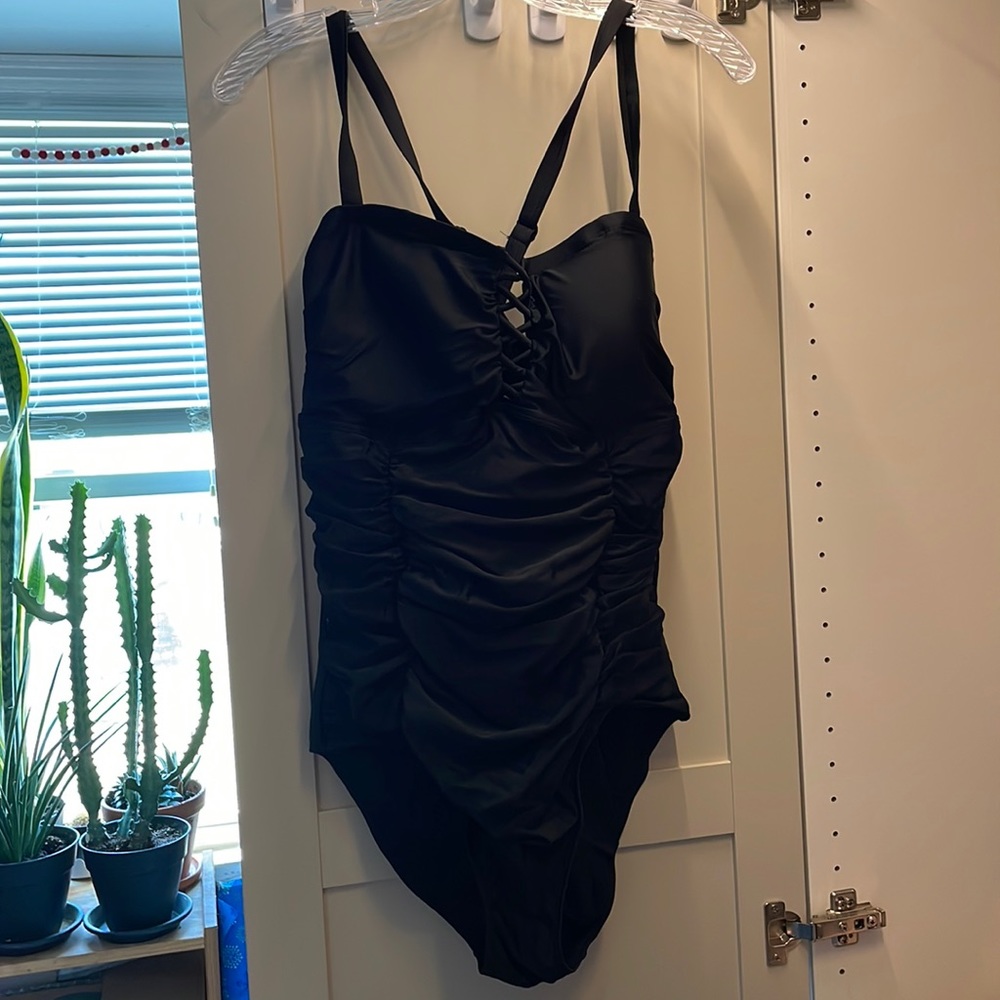 Torrid size 2 black one piece swim suit